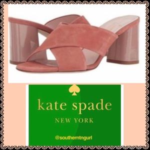 NWT KATE SPADE ”Denault” Suede Leather Bloclk Heels / Sandals